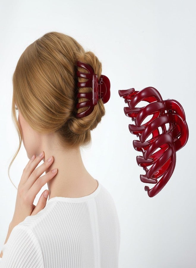 Ymapinc Big Red Claw Clip for Women, Red Hair Clip (3.74 IN), Non-Slip Vintage Hair Accessories, Claw Clips for Curly/Wavy/Long Hair - Image 4